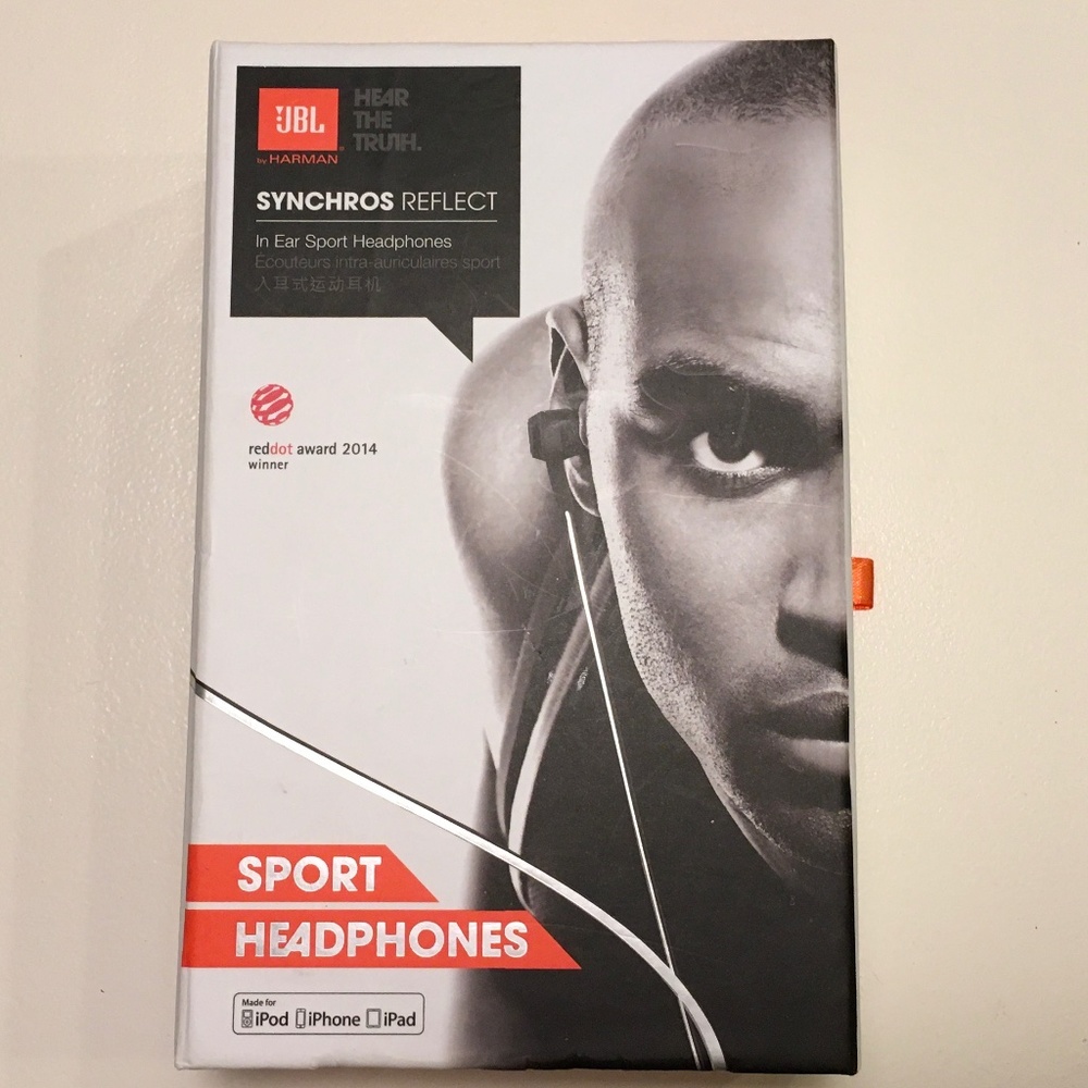 NIB JBL SYNCHROS Reflect In Ear Sport Headphones Black